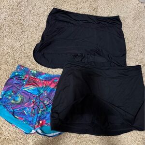 Black and Multicolor Running shorts and Skorts Bundle